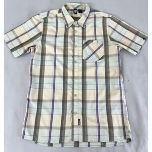 Rusty Surf Wear Sz Large Short Sleeve Men's Button Up‎ Shirt Plaid